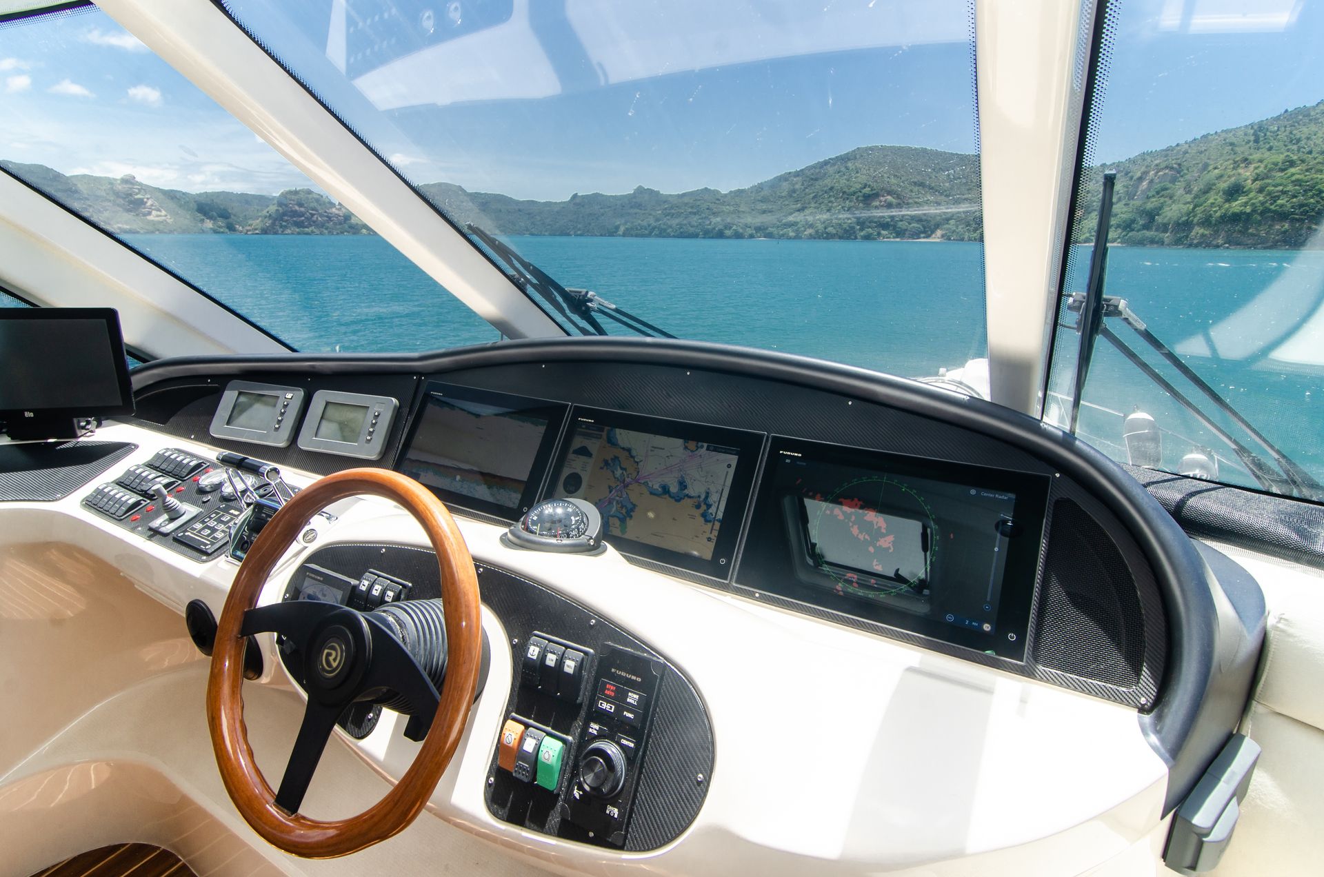 navigation system working well in the yacht cockpit